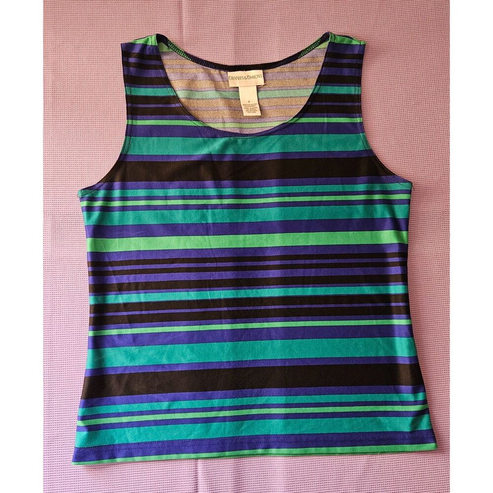Draper's & Damon's, Blue, Teal, Green, Top, Size: 8
